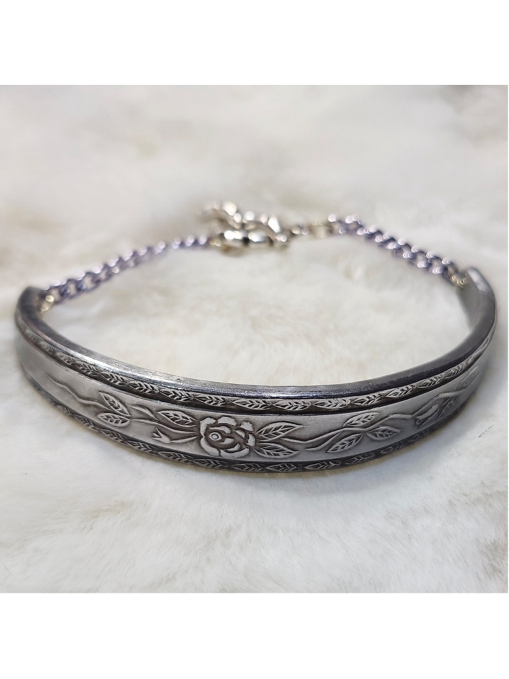 Floral Rose bracelet Spoon Handle Floral jewelry